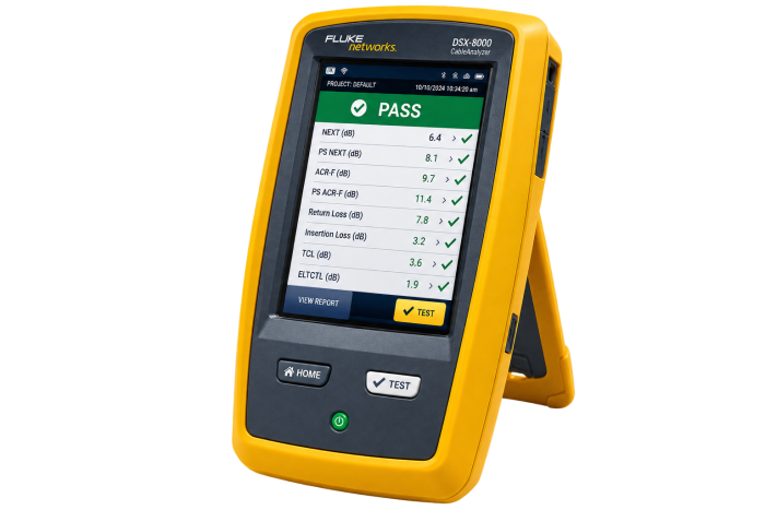 تست کابل شبکه کابلینو با دستگاه Fluke DSX